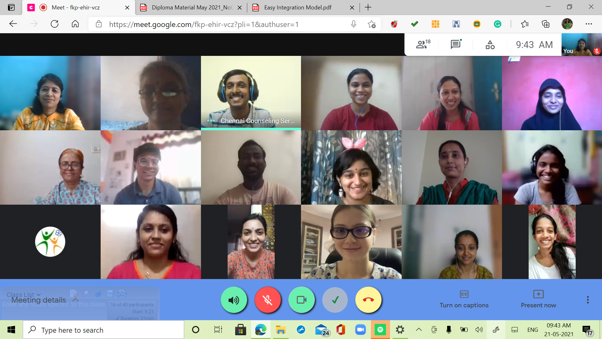 Live session in Online Diploma in Life Coaching and Counseling