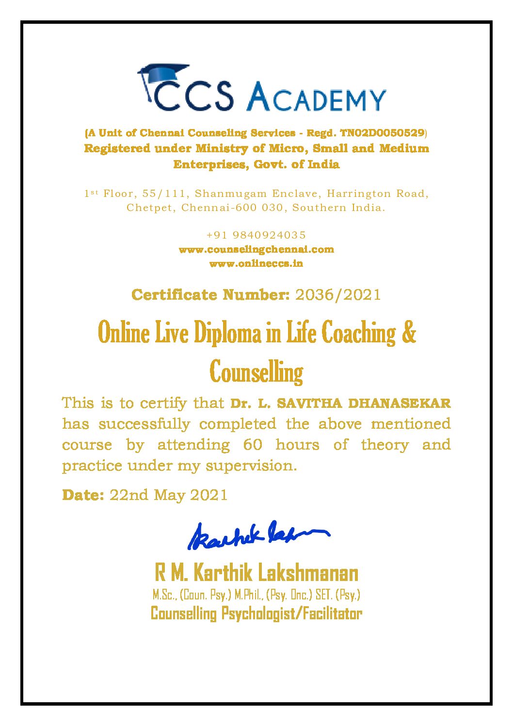 Online Diploma in Life Coaching and Counseling